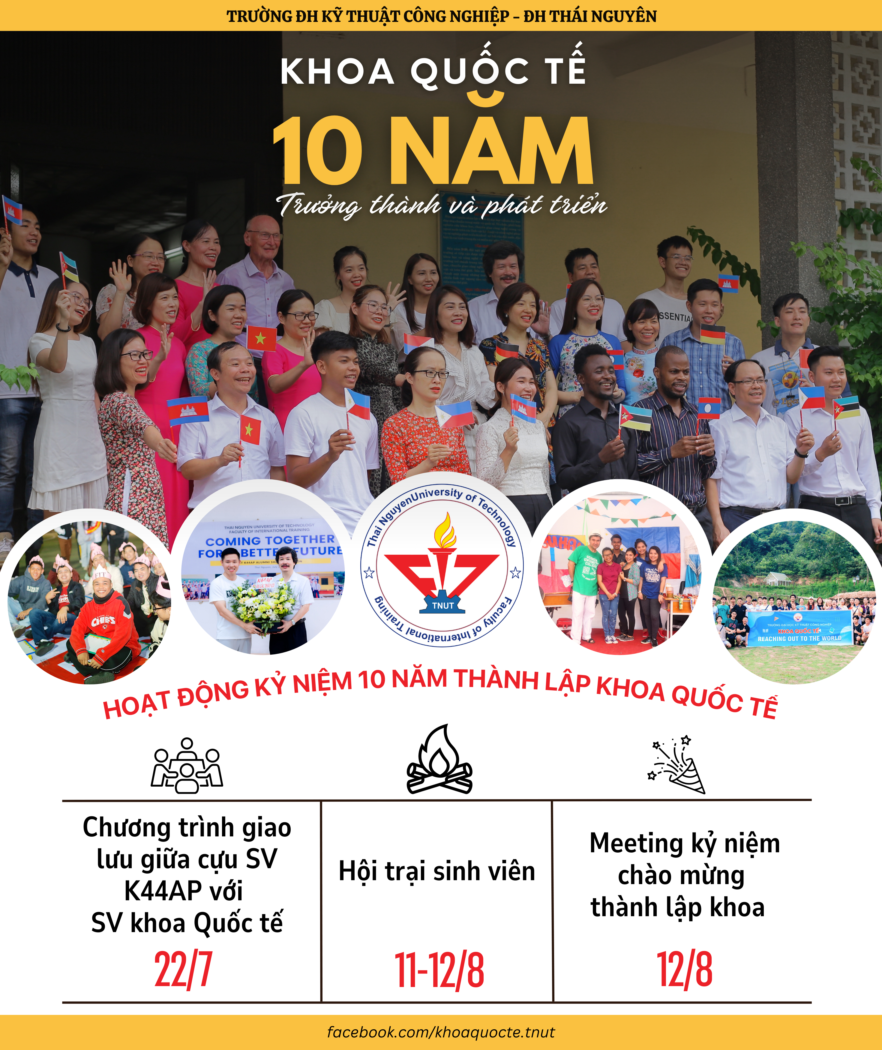 Poster chính thức cho sự kiện Kỷ niệm 10 năm thành lập khoa Quốc tế