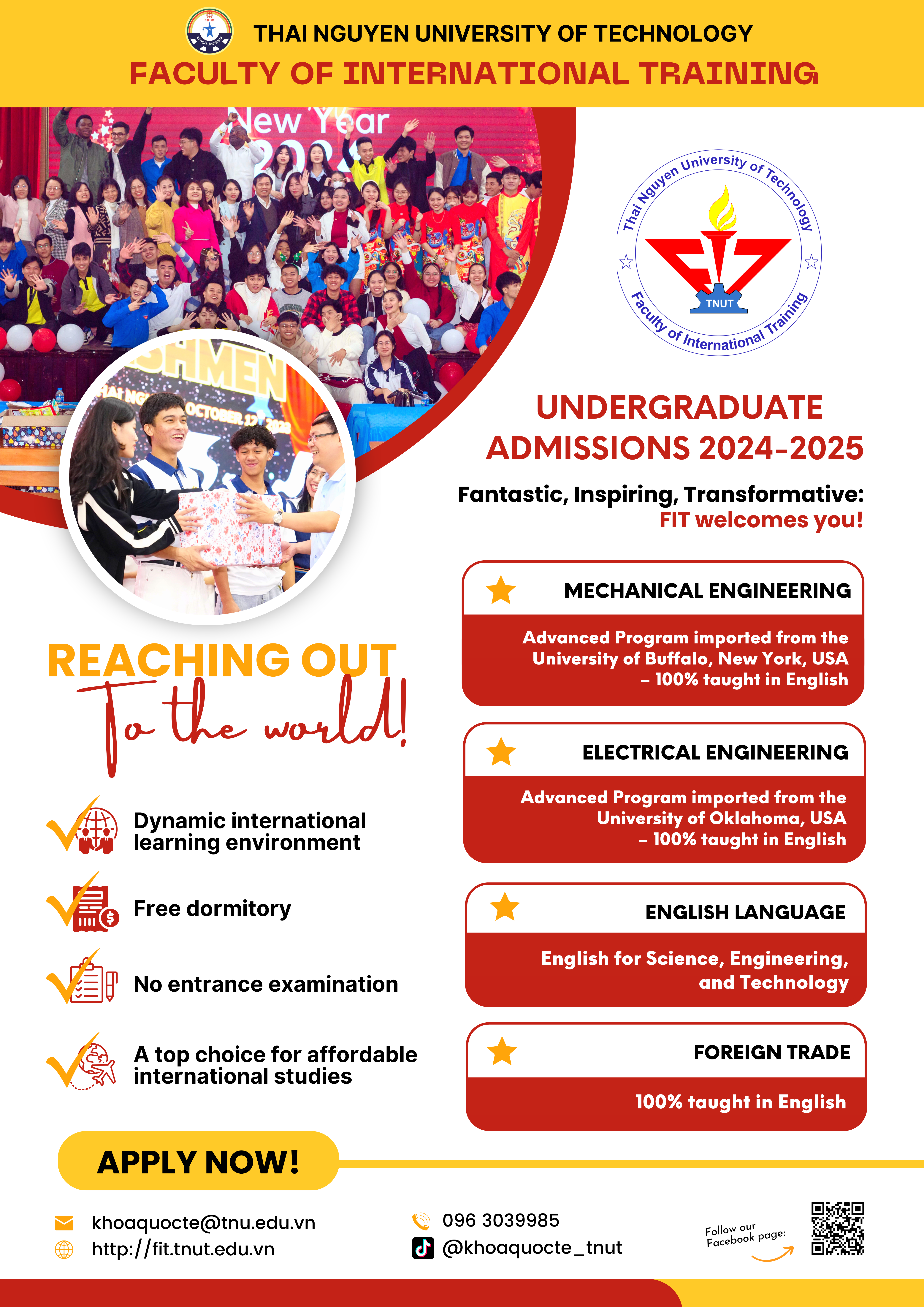 Tuyển sinh năm học 2024-2025 Khoa Quốc tế TNUT
