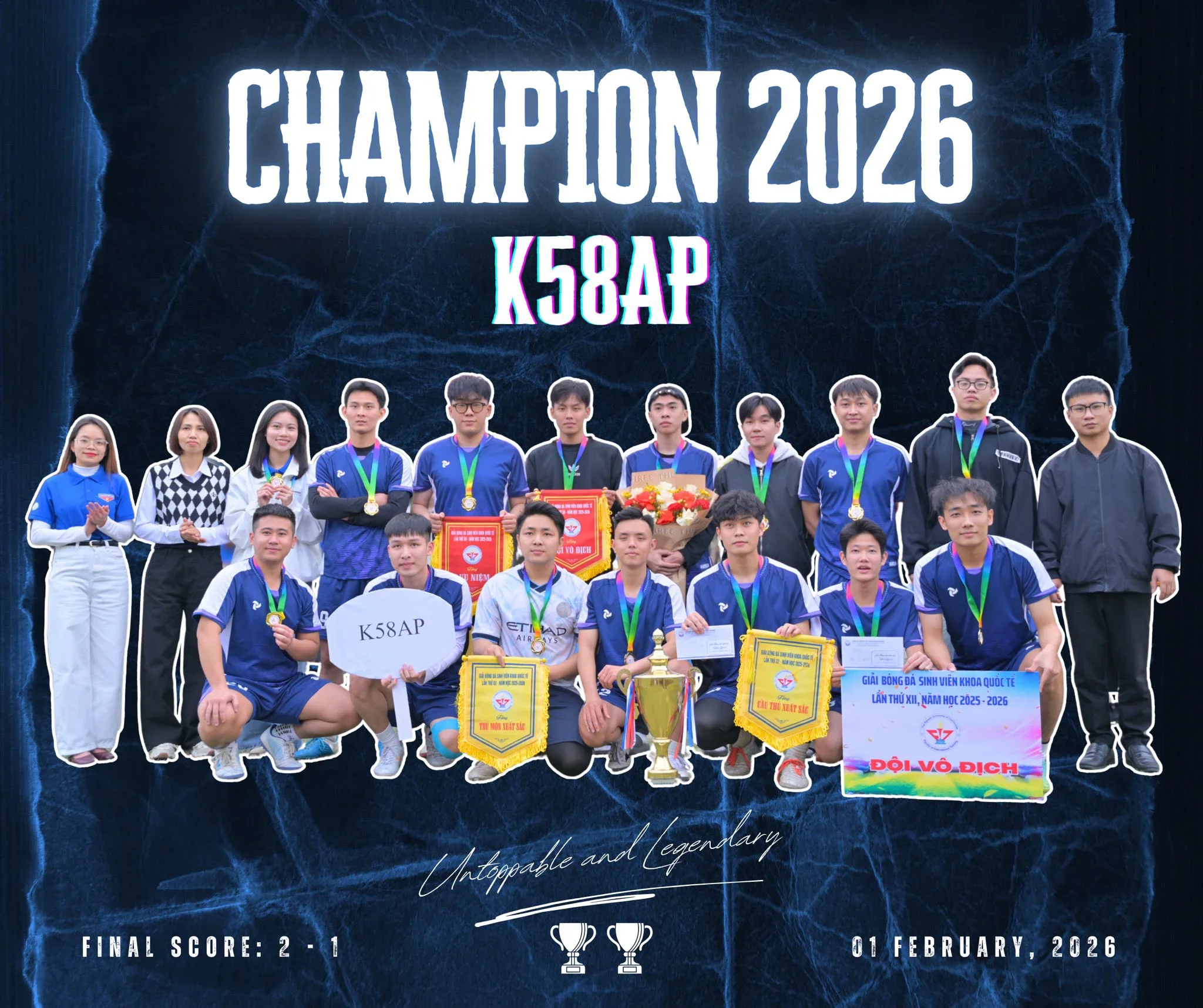 Bế mạc giải bóng đá sinh viên khoa Quốc tế lần thứ XII, năm học 2025 - 2026